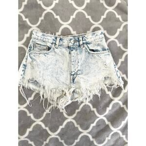Zara Acid Wash Distressed Cutoff Denim Shorts Size 4